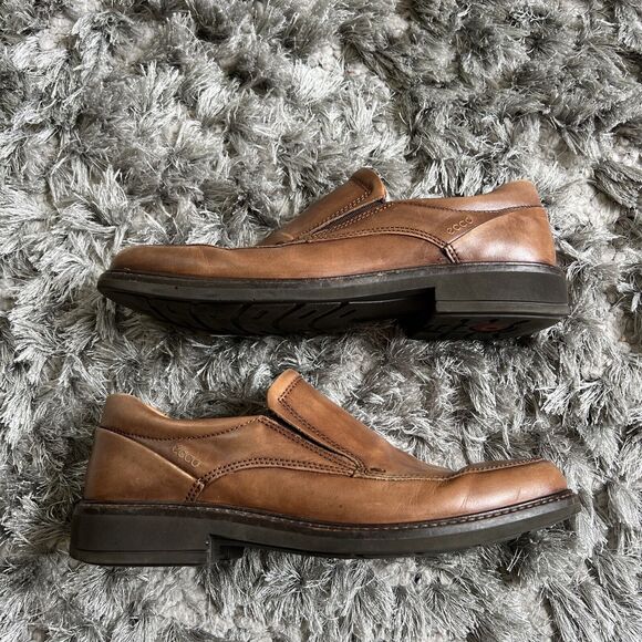 Ecco‎ Loafers Men 7 Genuine Leather Slip On Casual Dress Shoe Shock Point 41 - Picture 1 of 11